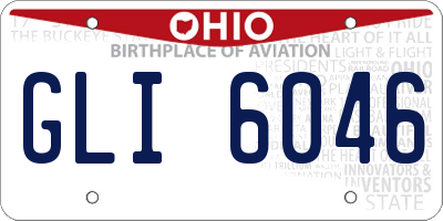 OH license plate GLI6046