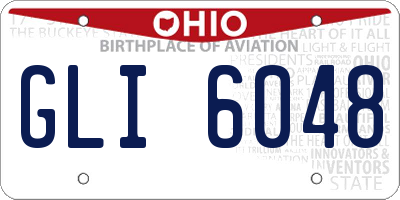 OH license plate GLI6048