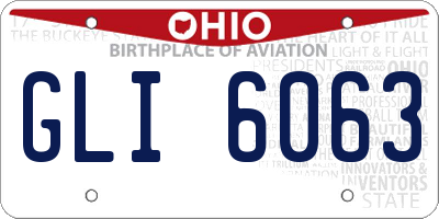 OH license plate GLI6063