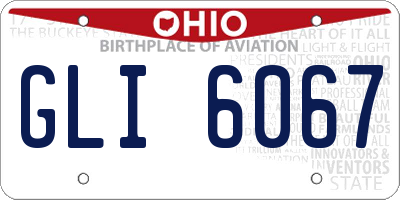 OH license plate GLI6067