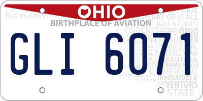 OH license plate GLI6071