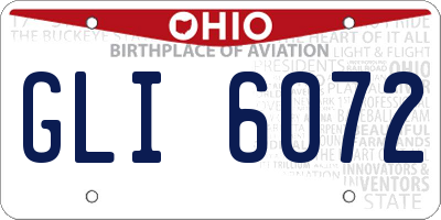 OH license plate GLI6072