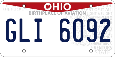 OH license plate GLI6092