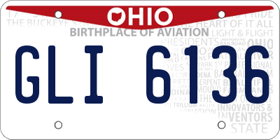OH license plate GLI6136