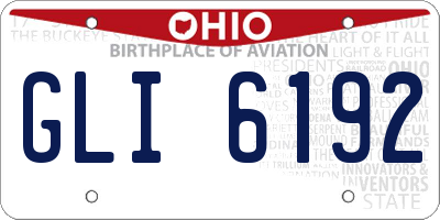 OH license plate GLI6192