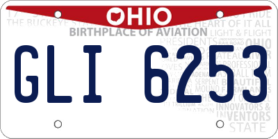 OH license plate GLI6253