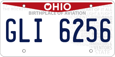 OH license plate GLI6256
