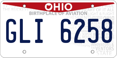 OH license plate GLI6258