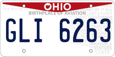 OH license plate GLI6263