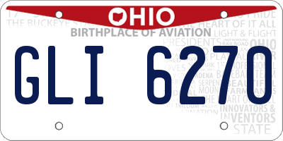 OH license plate GLI6270
