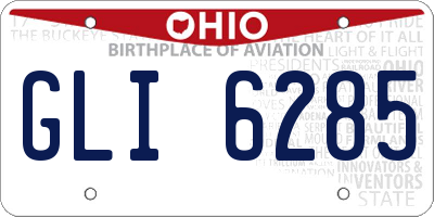 OH license plate GLI6285