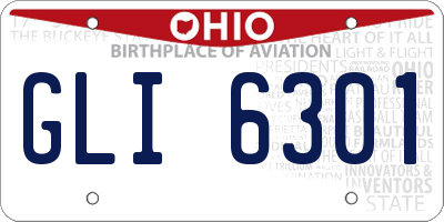 OH license plate GLI6301