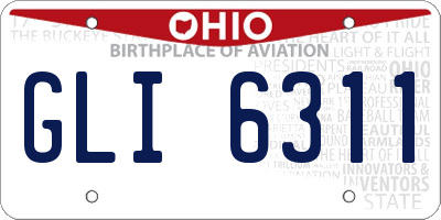 OH license plate GLI6311