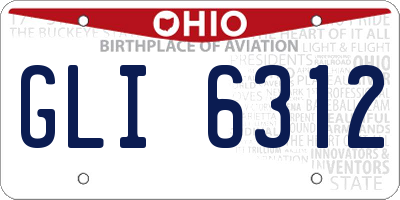 OH license plate GLI6312