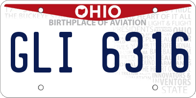 OH license plate GLI6316