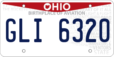 OH license plate GLI6320