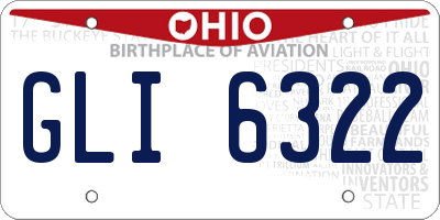 OH license plate GLI6322