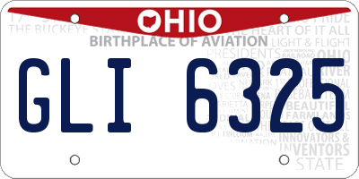 OH license plate GLI6325