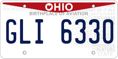 OH license plate GLI6330