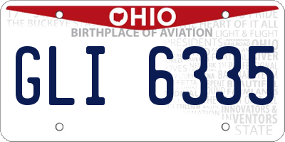 OH license plate GLI6335