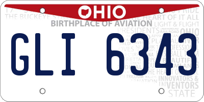 OH license plate GLI6343