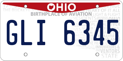 OH license plate GLI6345