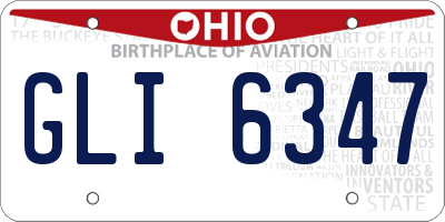 OH license plate GLI6347