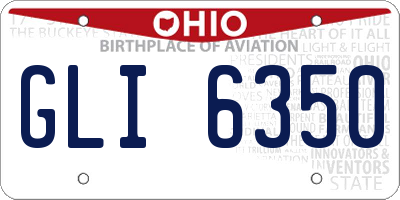 OH license plate GLI6350