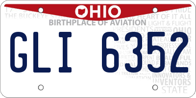OH license plate GLI6352