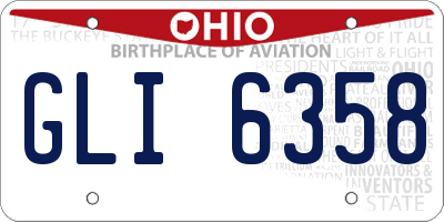 OH license plate GLI6358