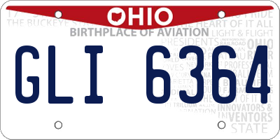 OH license plate GLI6364