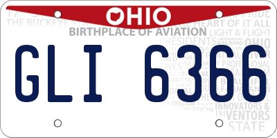 OH license plate GLI6366