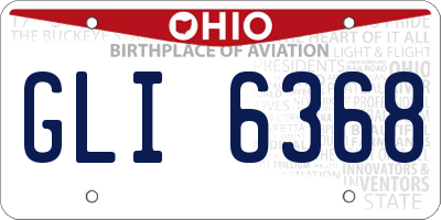 OH license plate GLI6368
