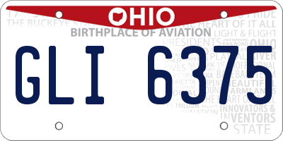OH license plate GLI6375
