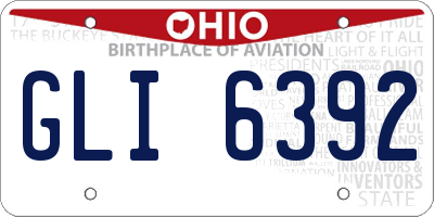 OH license plate GLI6392
