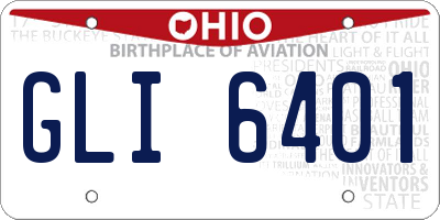 OH license plate GLI6401