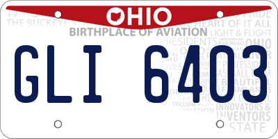 OH license plate GLI6403