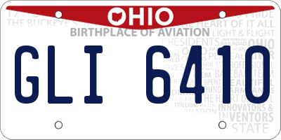 OH license plate GLI6410