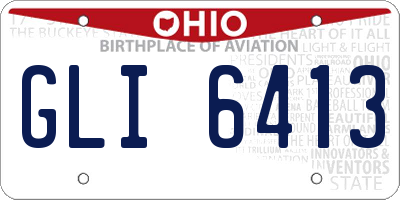 OH license plate GLI6413