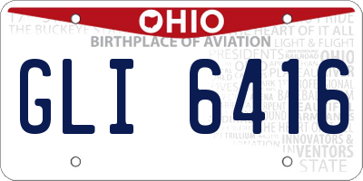 OH license plate GLI6416