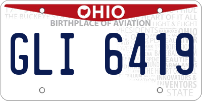OH license plate GLI6419