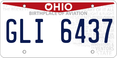OH license plate GLI6437