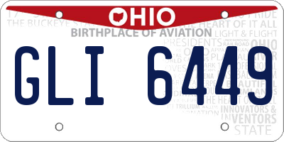 OH license plate GLI6449
