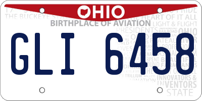 OH license plate GLI6458