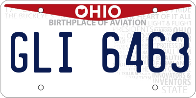 OH license plate GLI6463