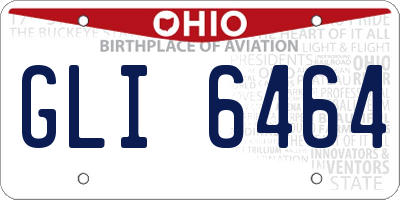 OH license plate GLI6464