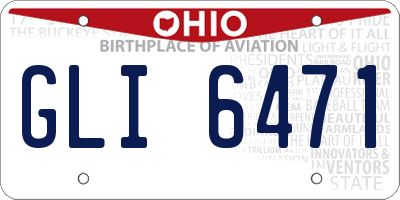 OH license plate GLI6471