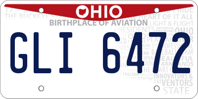OH license plate GLI6472
