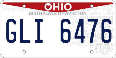 OH license plate GLI6476