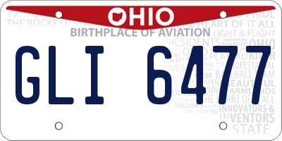 OH license plate GLI6477